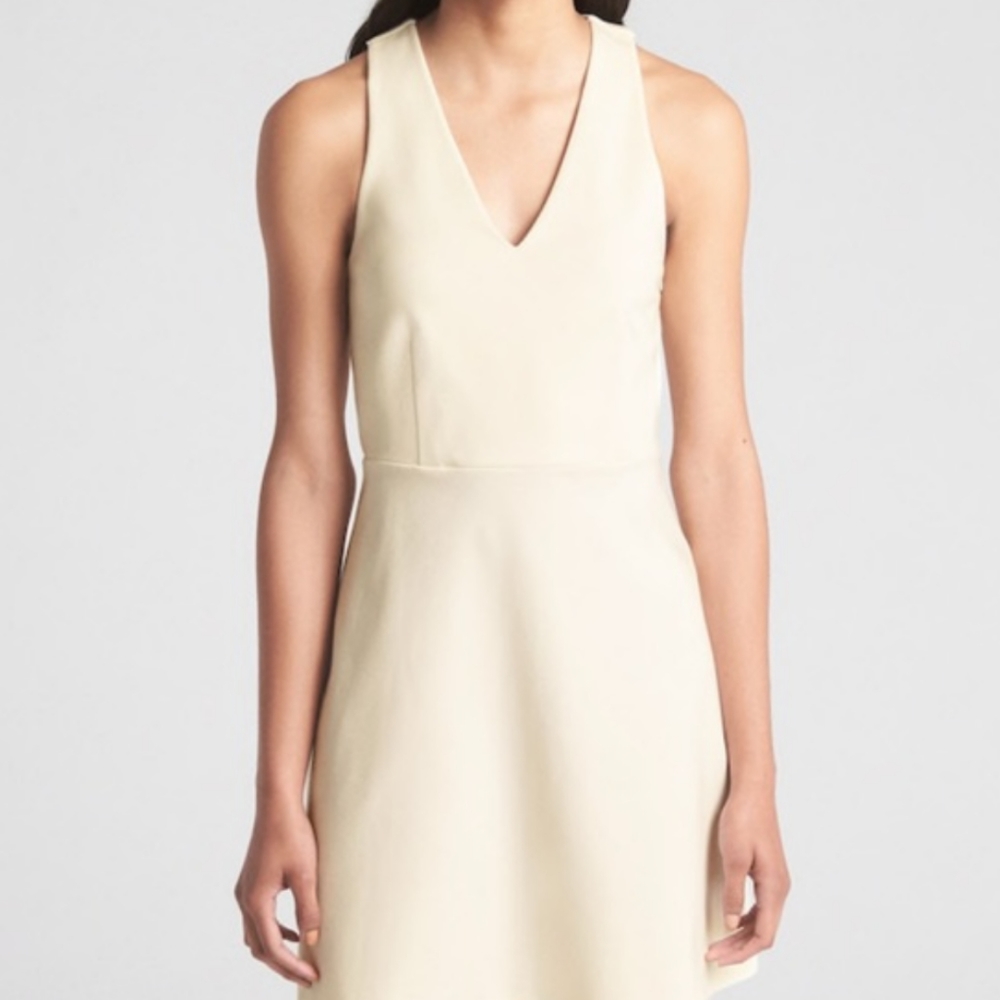 GAP T Back Skater Knit Dress Ivory A Line 14T Tall